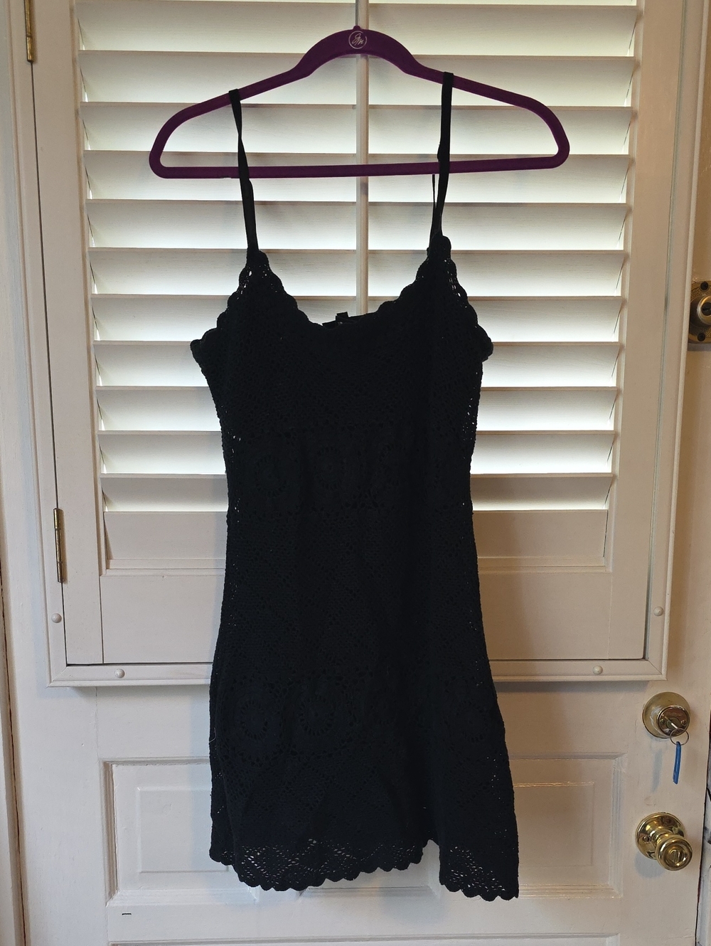 Athleta Black Lace Spaghetti Strap Mini Dress